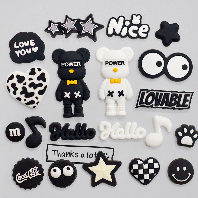 全身暴力熊公仔软胶配件小熊洞洞拖鞋手机壳收纳装饰品贴DIY贴片
