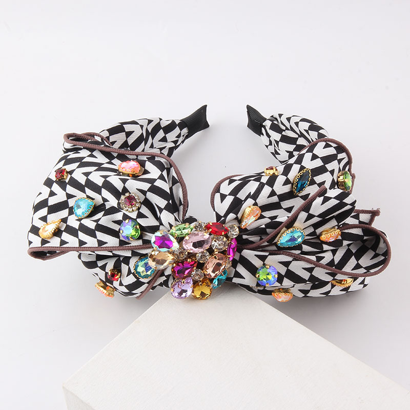 Fashion Bow Knot Cloth Inlay Artificial Diamond Hair Band 1 Piece display picture 3