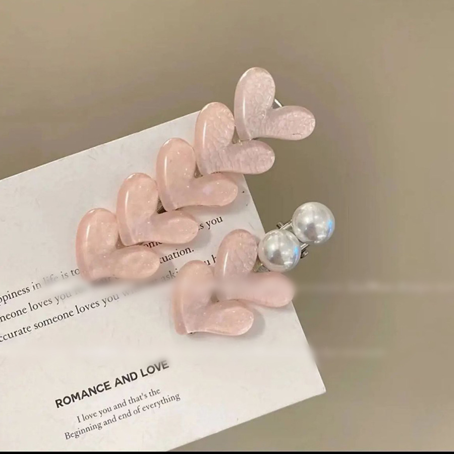 爱心边夹-粉(1对)