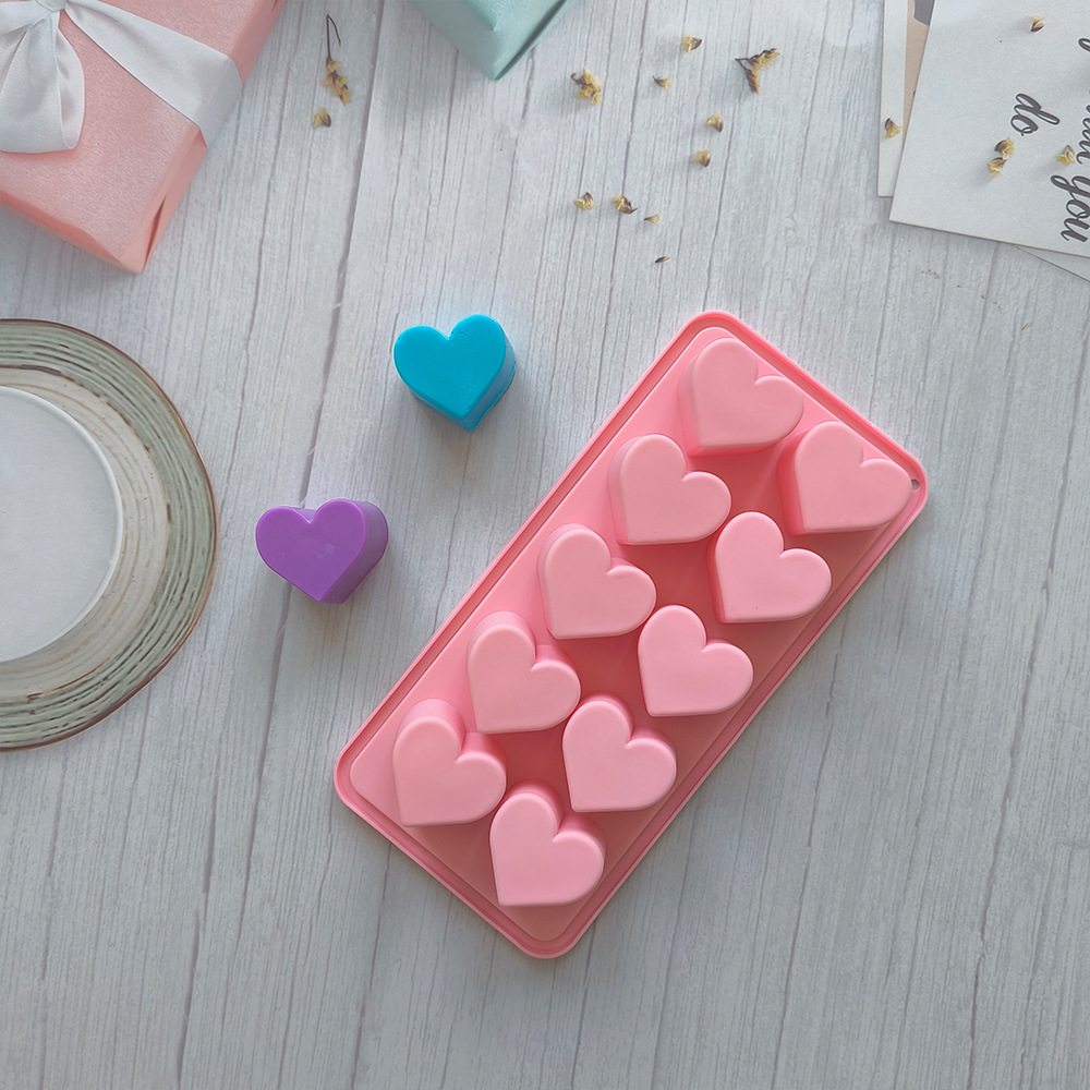 184g Weight Simple Style Heart Shape Solid Color Silica Gel Ice Tray 1 Piece