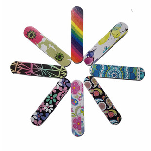 Mini Strip Manicure Small Rub Strip Double-Sided Sandpaper Rub Manicure Manicure Tool Pure Color Rainbow Flower Rub Strip