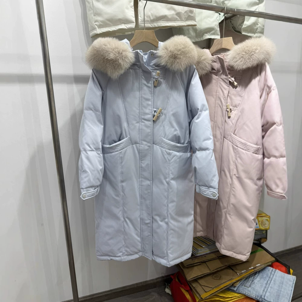 Куртка-пуховик, тренч, mid-length, oversize, увеличенная толщина, макси длина