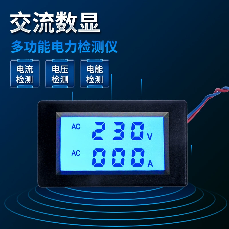 Новый вольтметр переменного тока с двойным дисплеем AC80-400V Высокоточный трансформатор тестер мощности ЖК-экрана