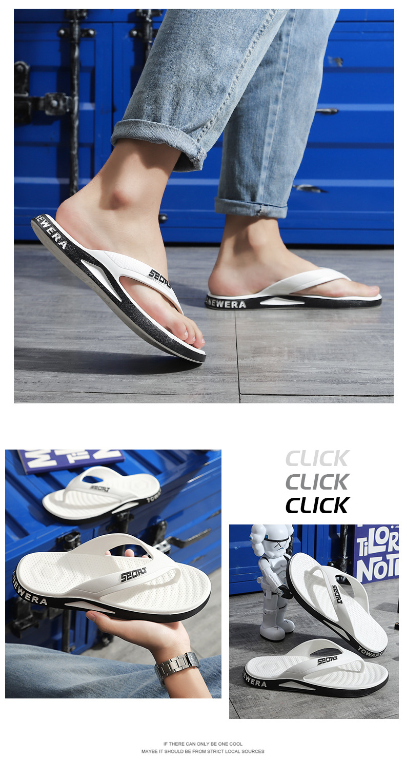 Pantofole personalizzate a spina di pesce per capispalla estivi sportivi casual Piedini con clip in PVC Sandali da spiaggia da uomo con fondo piatto_voghion.com