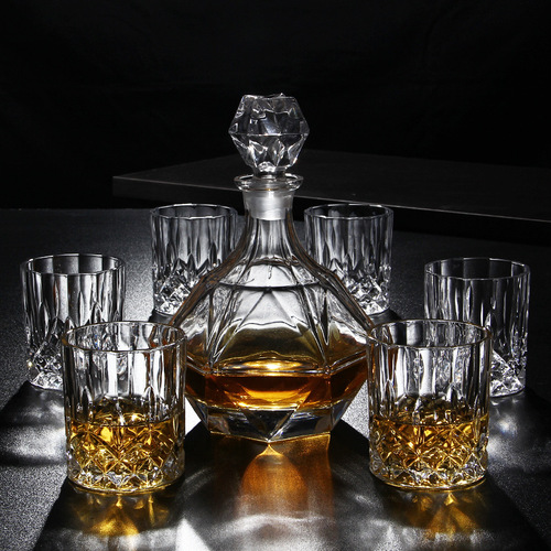 Wine bottle empty bottle foreign wine bottle decanter household red wine flask crystal whiskey bottle 1 catties