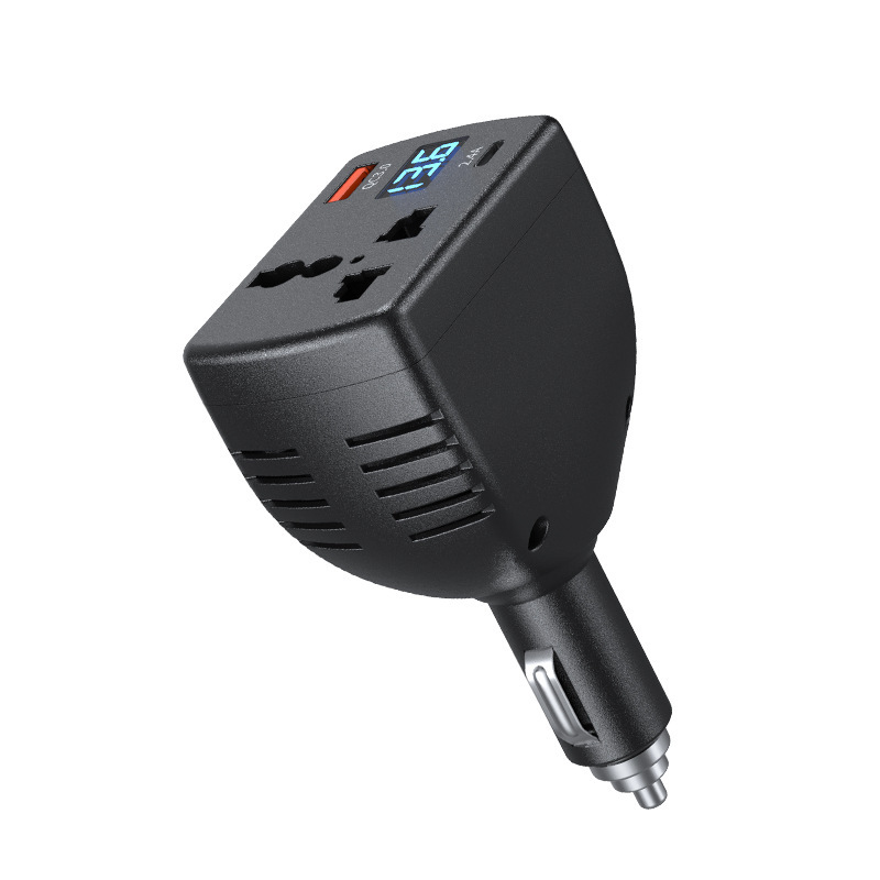 智能数显车载逆变器150W汽车点烟器usb+typec双口手机快充充电器|undefined