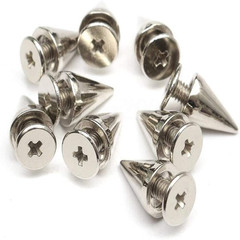 Cross-border 100 pieces 9.5mm rivet decorative nail alloy bullet DIY pointed cone punk rivet screw 