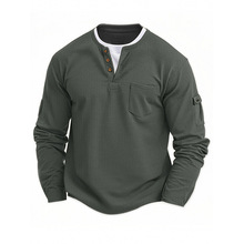 L 28043 Two layer V-neck men's base top ˫�� V ��ƴ�Ӵ����