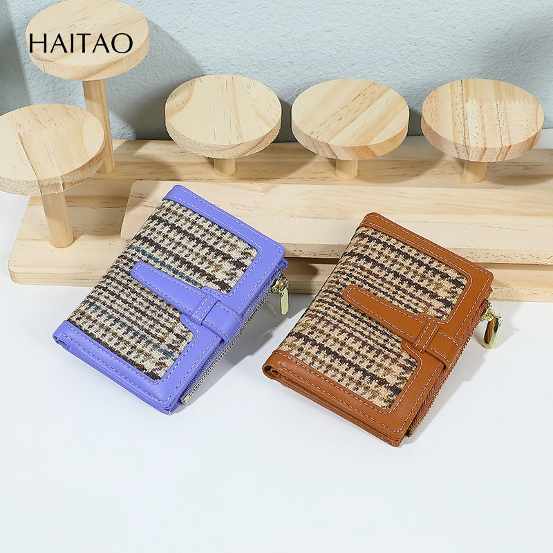 Cross-border retro corto billetera de damas doblada en dos por ciento de gran capacidad multi-tarjeta certificados bolsas de tarjetas de cambio nuevo