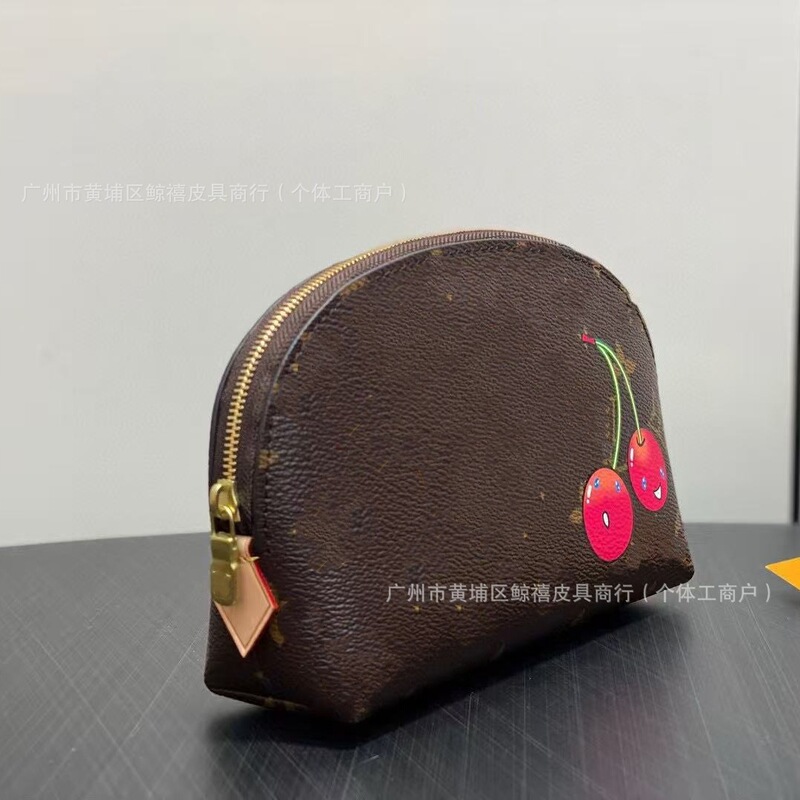 女士化妆包收纳包老花樱桃洗漱包印花经典贝壳旅行包收纳包复古|undefined