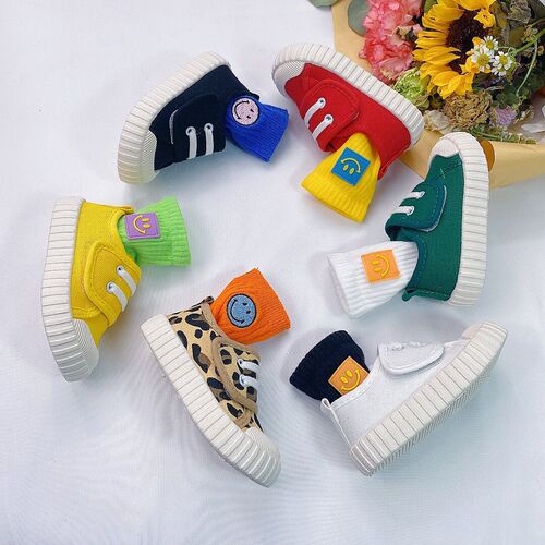 Children's canvas shoes 2024 spring and autumn new style boys and girls canvas shoes small white shoes indoor shoes middle and small children's shoes trend cross-border