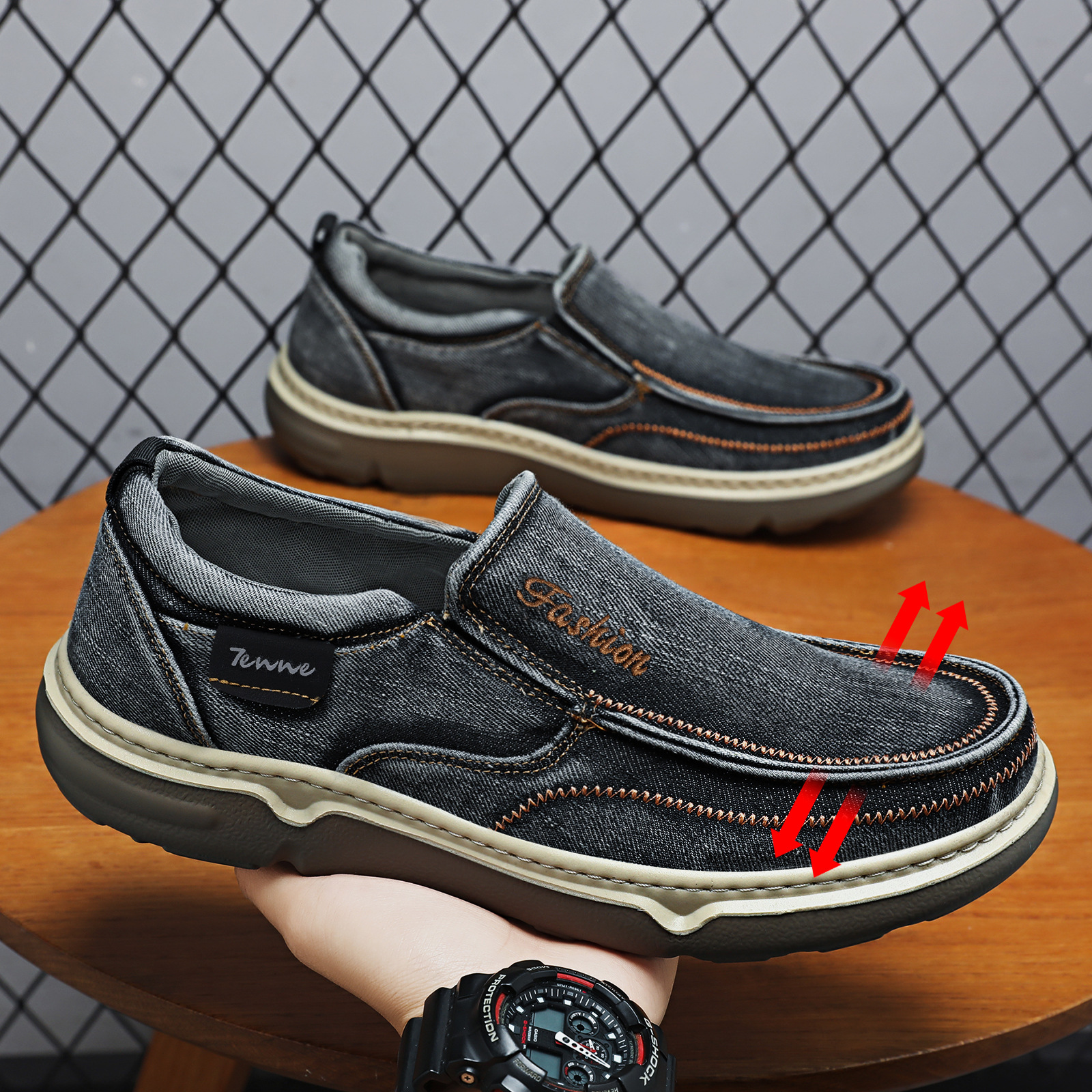 Zapatos de hombre casuales viejos zapatos de tela de Beijing lavados con agua zapatos de vaqueros con suela suave zapatos de papá ligeros zapatos de lona