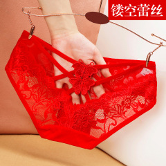 內褲女蕾絲性感迷人低腰透明時尚鏤空薄款日系少女三角褲216