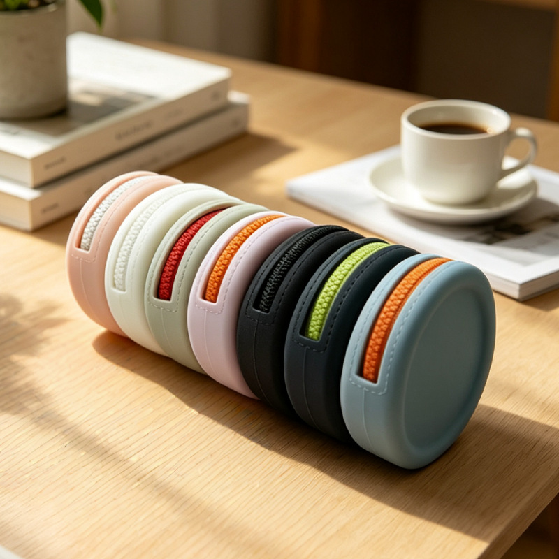 New Round Silicone Coin Purse Portable Data Cable Earphone Bank Card Storage Jewelry Bag Wholesale Earphone Bag