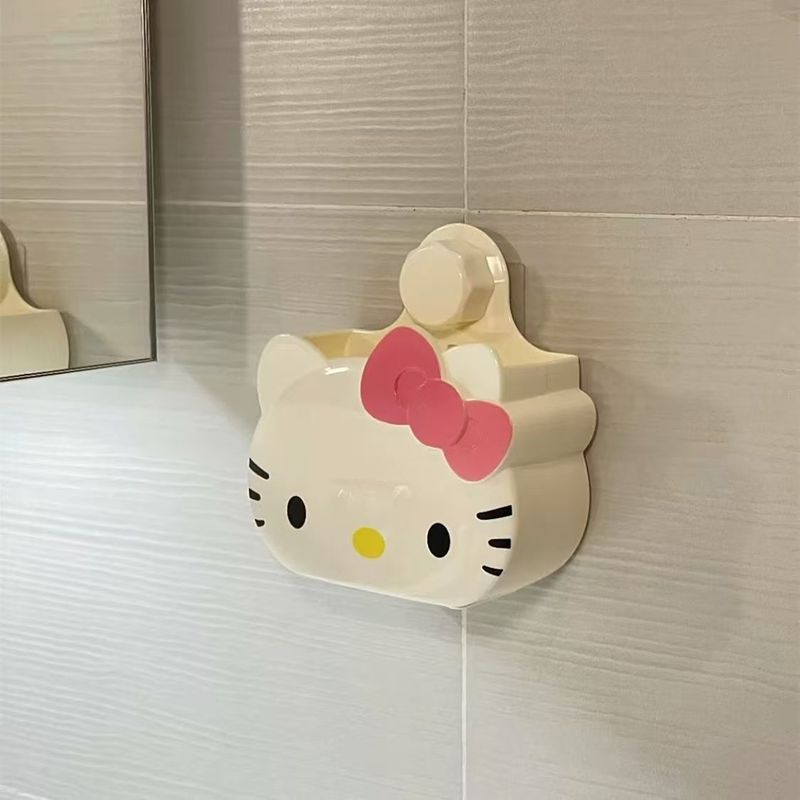 漫画吊り下げ収納ボックス浴室壁歯磨き粉歯ブラシ収納ボックスパンチフリー排水可能な収納ラック kt 猫|undefined