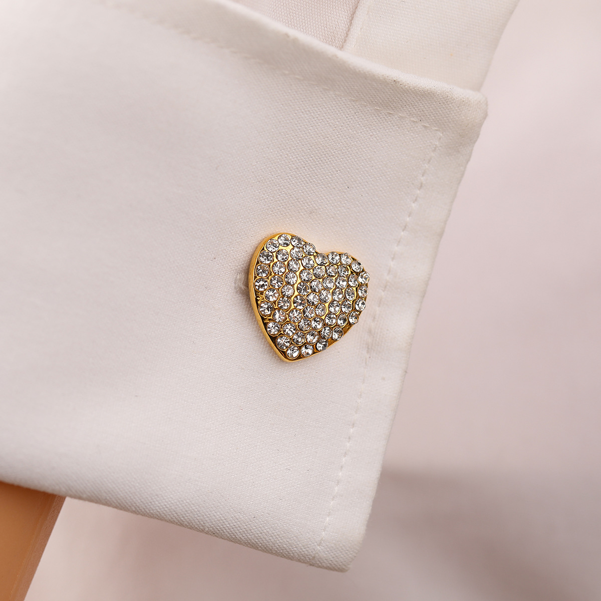17g Weight Cufflinks Classification 1 Pair Quantity Daily Occasion 304 Stainless Steel Material Heart Shape, Flower, Bow Knot Pattern Unisex Gender Elegant Style 1 Pair Elegant Heart Shape Flower Bow Knot 304 Stainless Steel Unisex Cufflinks 2