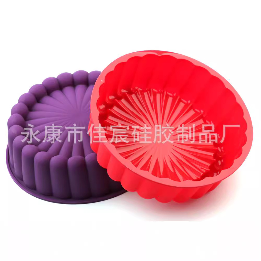Cross-border hot selling baking silicone 100-fold round cake mold sunflower silicone mold spot wholesale