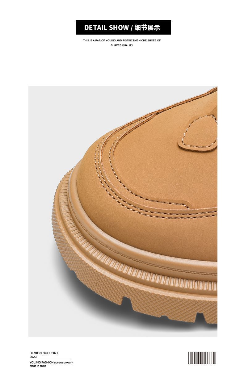 ShoeGlobe Men's Martin 2025 Autumn Winter New High-top American Retro Work Outdoor Waterproof Wear-resistant Hiking Boots Cotton_voghion.com