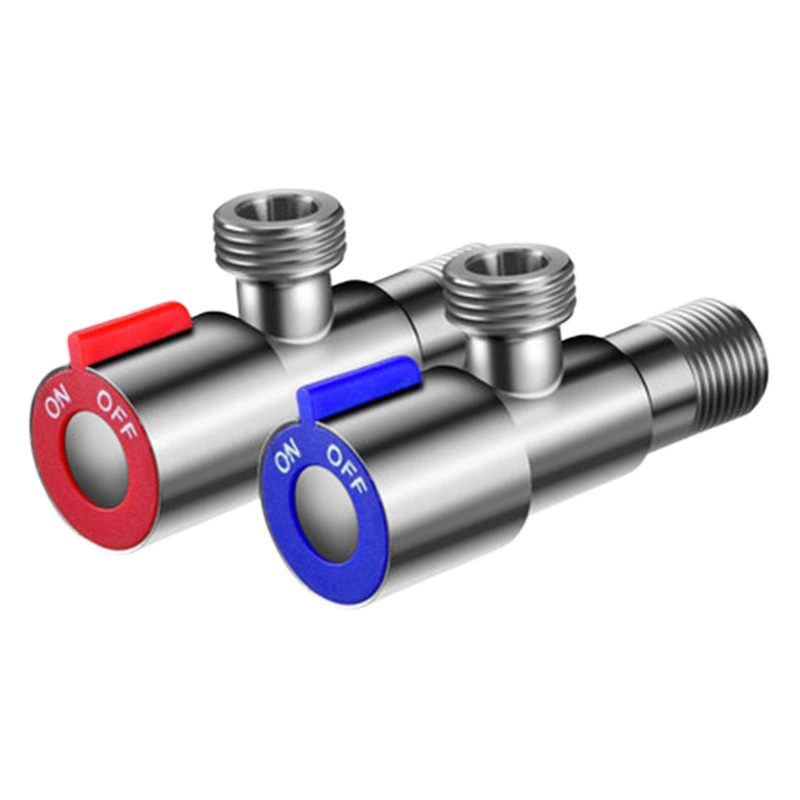 Guangdong Kaiping 304 угловой клапан из нержавеющей стали красный и синий матовый керамический сердечник клапана горячий и холодный треугольный клапан производители оптом