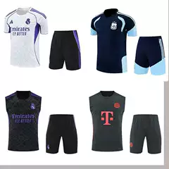 2526 Season Chelsea Bayern Atletico Madrid Real Madrid Pre-Match Training Short Sleeve Vest Football Jersey Adult Set