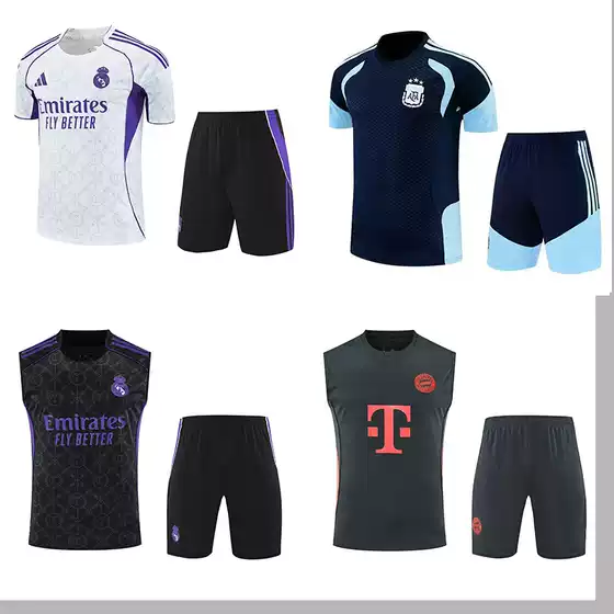 2526 Season Chelsea Bayern Atletico Madrid Real Madrid Pre-Match Training Short Sleeve Vest Football Jersey Adult Set