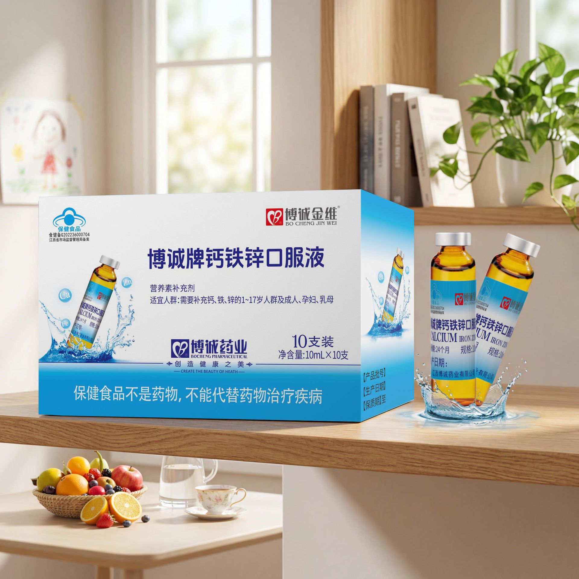博诚金维  博诚牌钙铁锌口服液10ml/支*10支/盒