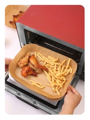 444Z Mofei air fryer paper double compartment rectangular silicon oil-absorbing tin foil aluminum foil baking barbecue plate no-wash 4 liters 8