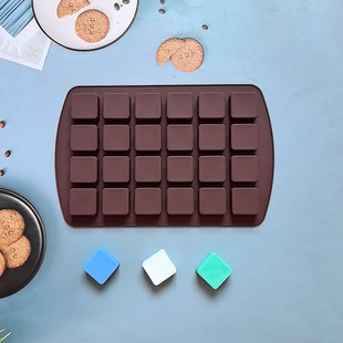 24 Consecutive Square Ice Tray 673 Chocolate Cookie Silicone Mold Candy Pudding Mold Cake Baking Utensils