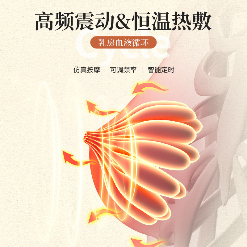 跨境25秋冬款智能按摩文胸充电动按摩内衣胸部按摩仪热敷振动按摩|undefined