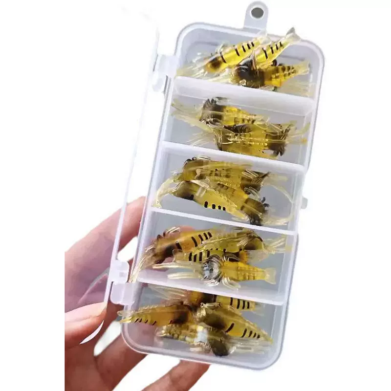 20个路亚小虾4cm软虾翘嘴鱼饵 路亚软饵仿真小虾假饵