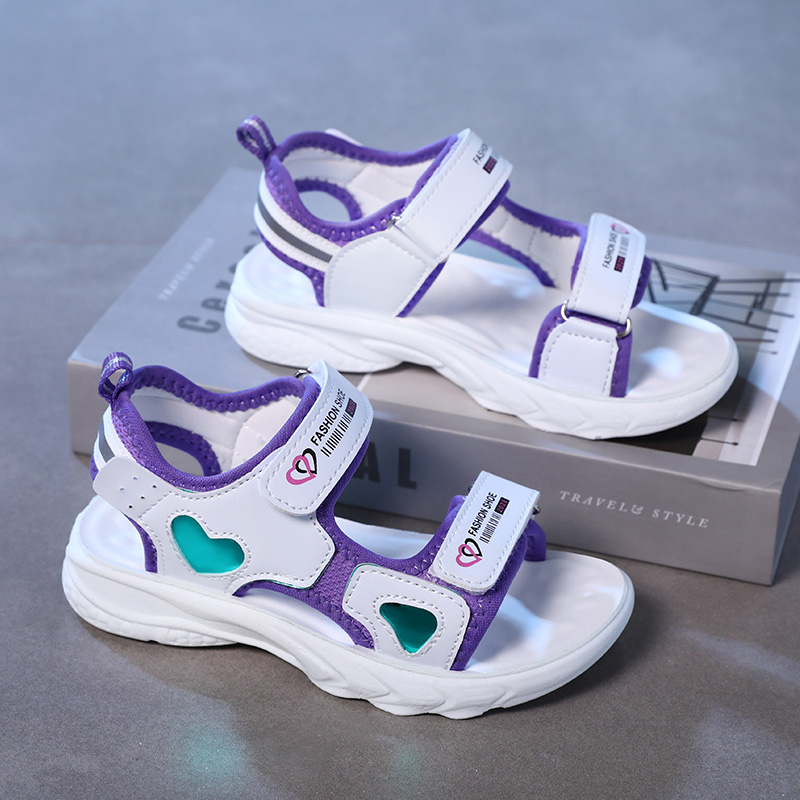 Sandálias de niñas verano 2025 nuevas niñas princesa zapatos de playa zapatos deportivos para niños grandes
