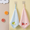 印花卡通可愛兒童擦手帕廚房洗手吸水珊瑚絨毛巾挂式擦手巾批發