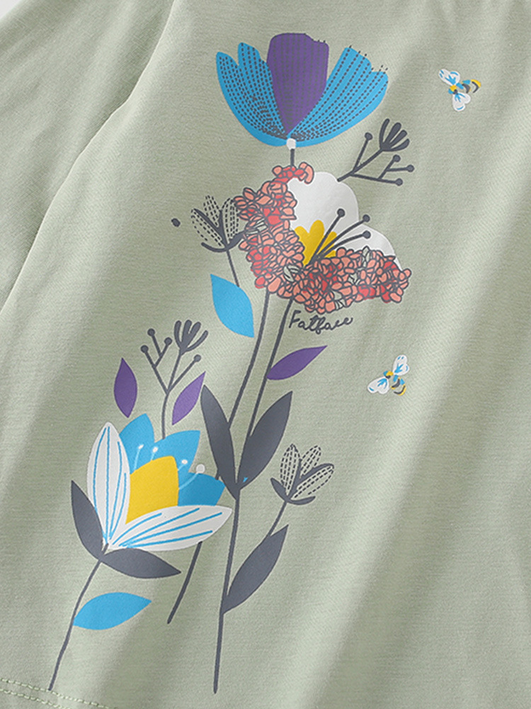 Camiseta de las niñas manga larga otoño algodón niños bottoming camisa de dibujos animados lindo flor bebé niñas Top suelto casual