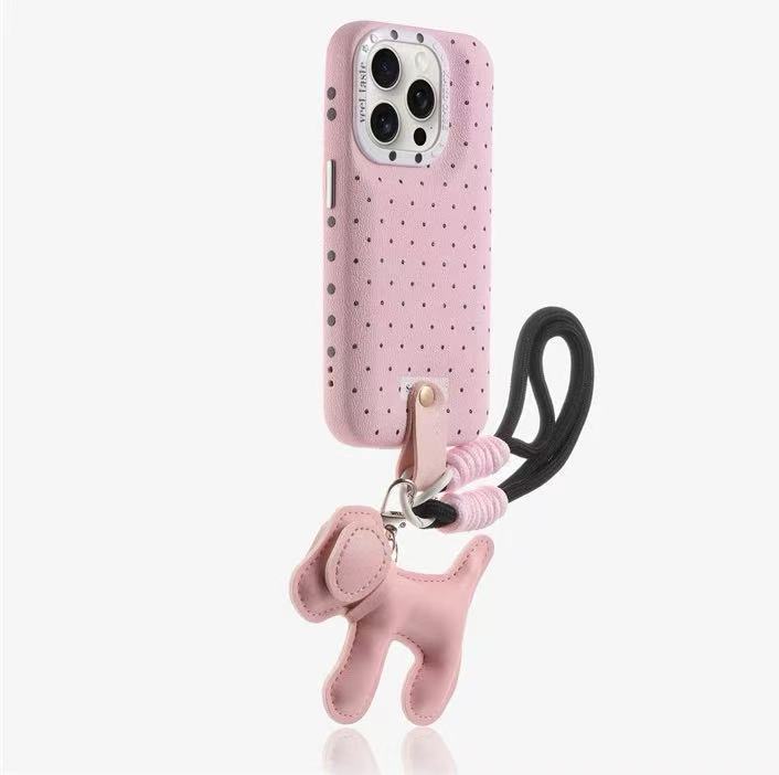 Ins viento color sólido bolsa de tambor lunares para iphone14/15 cordón para cachorros 13 Apple 16ProMax para hombres y mujeres 16