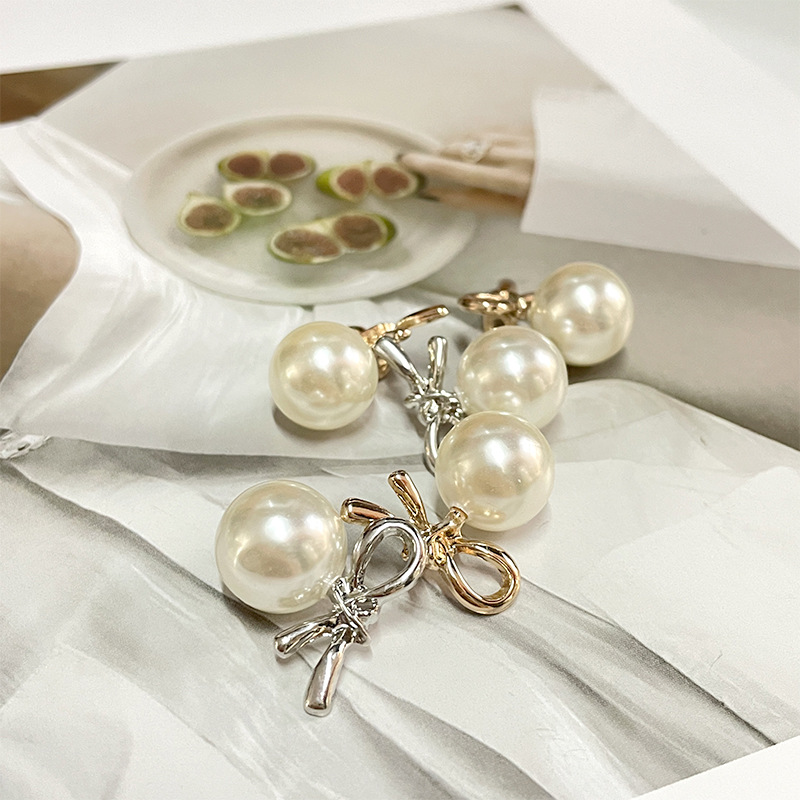 小香名媛风珍珠镂空纽扣合金蝴蝶扣珍珠粗花呢外套毛衣女装饰扣子