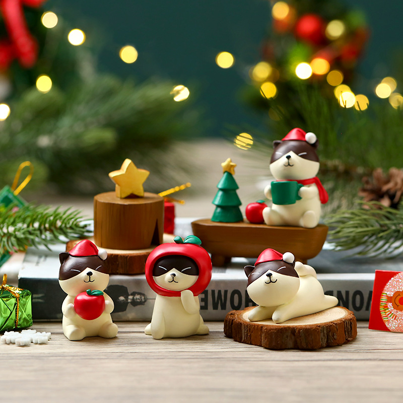 Christmas Circle Polar Bear Crocodile Penguin Old Man Backpack Resin Ornament Animal Christmas Creative Decorative Crafts