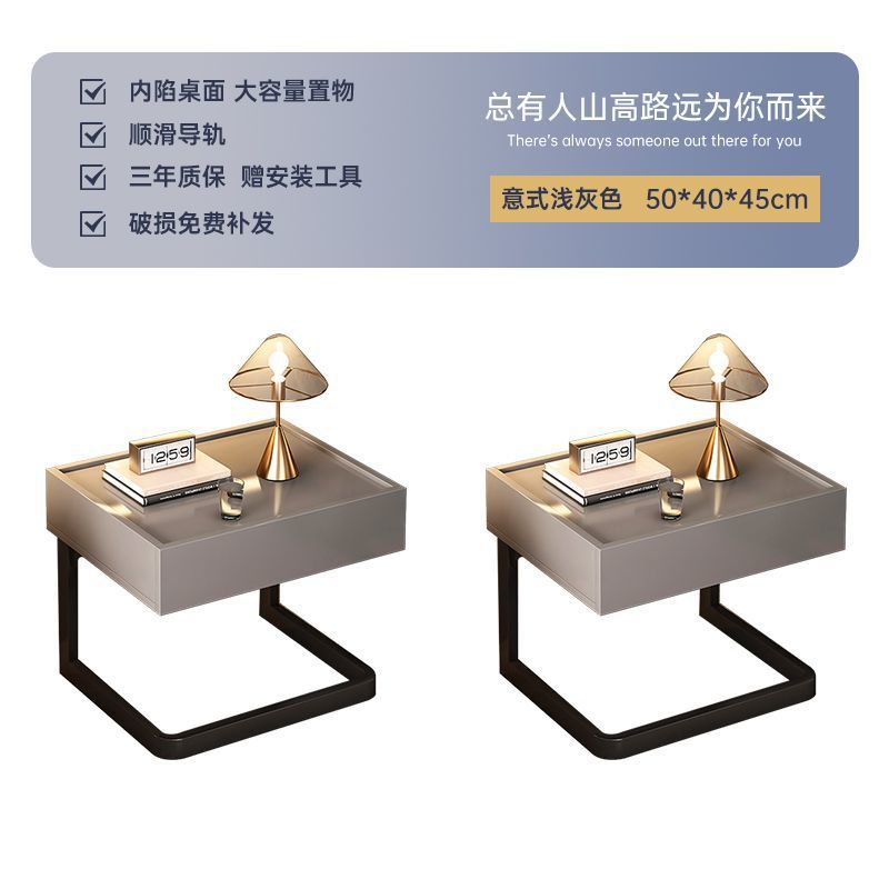 Taberna de cama flotante moderna simple lujosa alta sensación de dormitorio pequeño gabinete de almacenamiento junto a la cama pequeño gabinete creativo doméstico