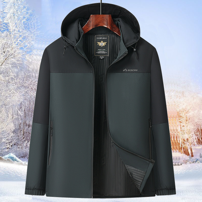 Dad's Jacket for Spring and Autumn, Middle-Aged Men's Jacket, Loose Business Casual Outerwear for Middle-Aged and Elderly Men