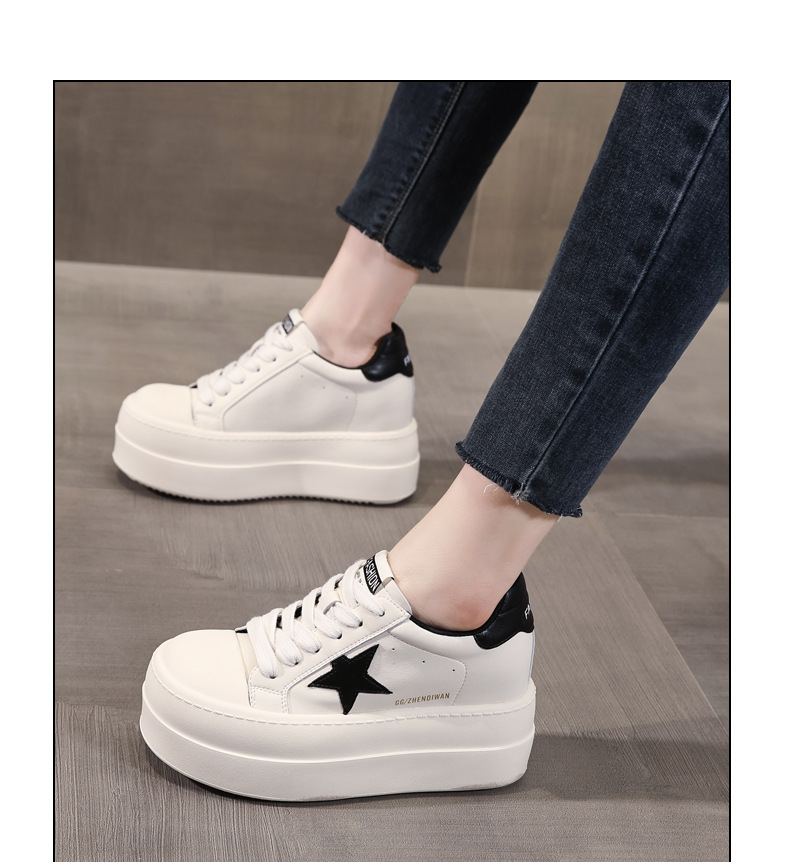 Giày sneaker nữ chunky đế dày tăng chiều cao, form thể thao mùa xuân — Màu đỏ be chi tiết 15