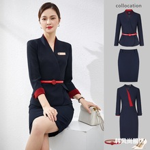 空姐连衣裙职业套装南航制服修身气质酒店前台美容院工作服女