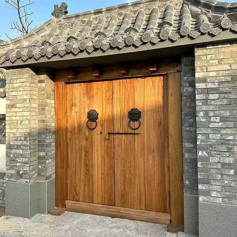 Old Elm Door Antique Villa Courtyard Solid Wood Door Entrance Door Rural Outer Courtyard Door