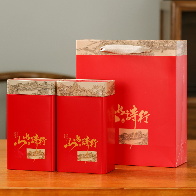 新款马口铁茶叶罐定制250-500克密封古树红茶罐龙井茶叶铁罐现货