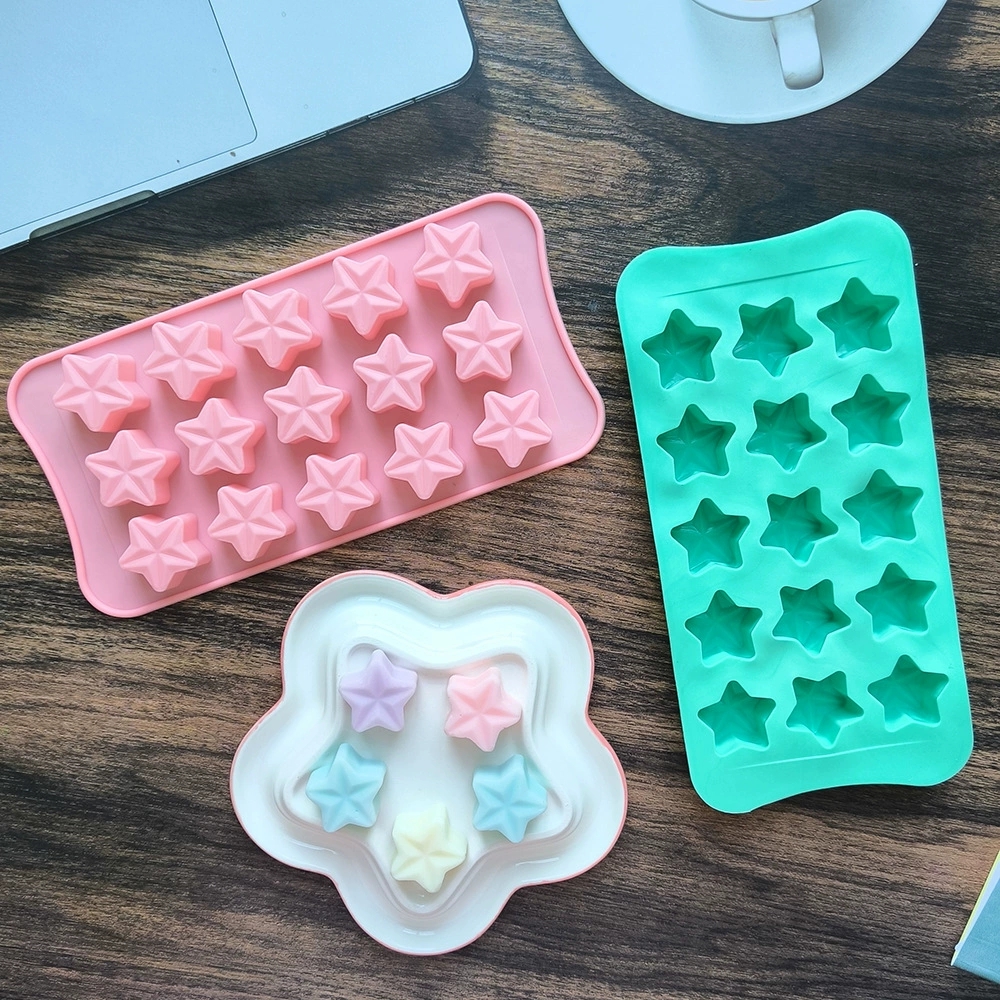 15 consecutive pentagram chocolate 531 silicone mold ice grid mold DIY cake biscuits candy pudding roast mold