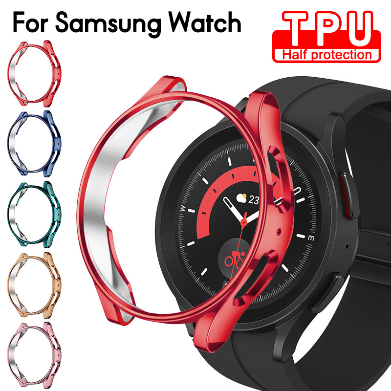 适用三星Galaxy Watch3/4/5Pro 42mm 46mm保护壳半包电镀TPU表壳