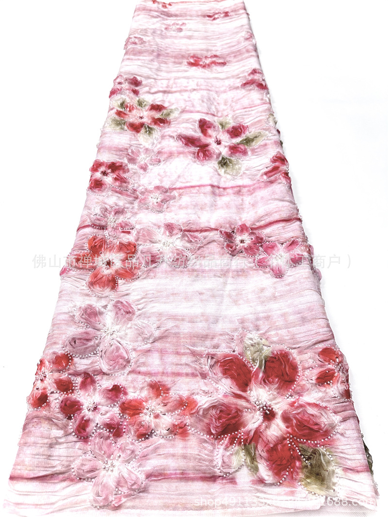 Fábrica directa bandeja bordada alta moda vestido vestido tela al por mayor transfronteriza en stock