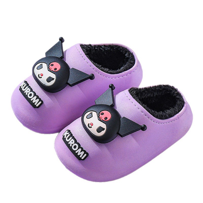 Sanlio2025 nuevo otoño invierno zapatillas de algodón para niños niñas calentamiento de veludo impermeable Melarot bolsas de tacones de algodón