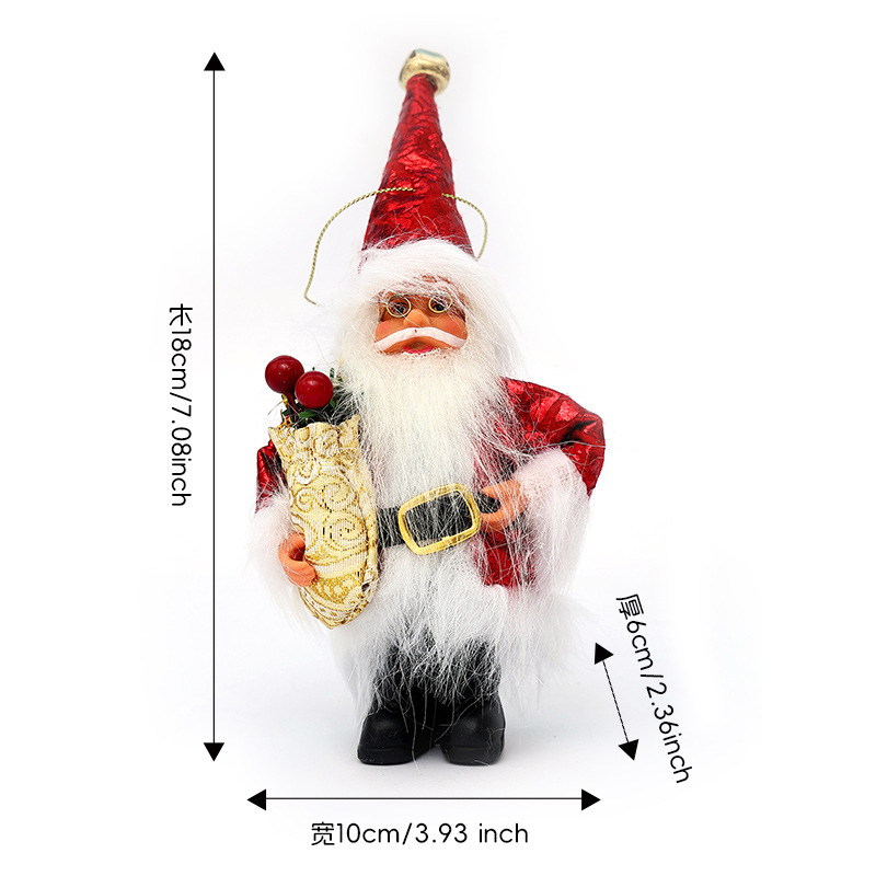 Cross-border Christmas tree pendants, atmosphere decoration supplies, elderly doll ornaments, children's gifts, 5-inch silicone dolls
