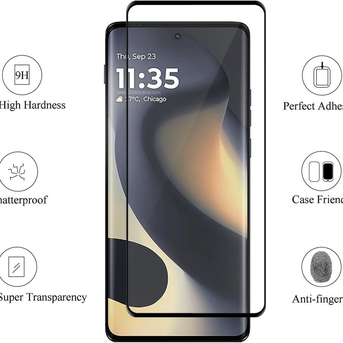 Подходит для Moto edge2024 изогнутый край клей полное клеевое закалённое плёнка Motorola edge60 полный экран защитная плёнка для телефона