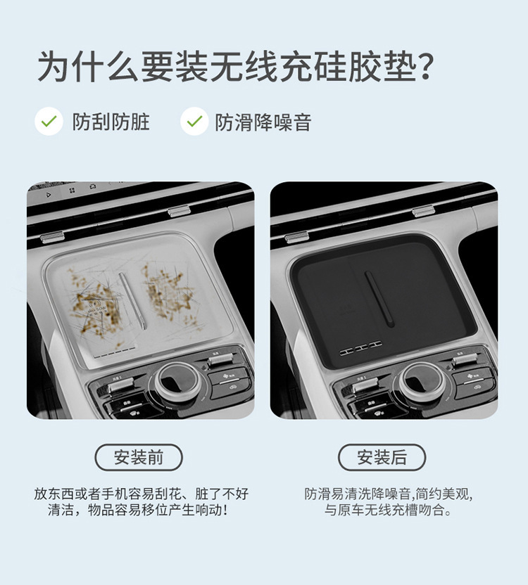 Suitable for Galaxy Star Ship 7 EMI Central Control Wireless Silicone Anti-Slip Pad to Protect Car Special Products Modification Accessories