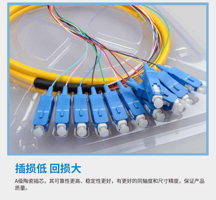 束状尾纤SC 12芯电信级/PC 1.5米工厂直供 FC/LC APC尾纤跳线-阿里巴巴